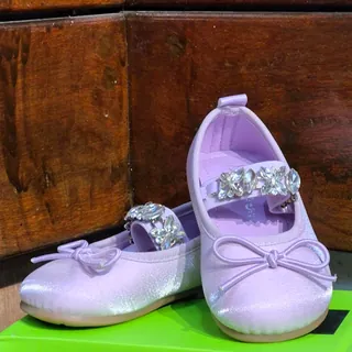 Lilac sparkle ballies with a rhinestone strap
